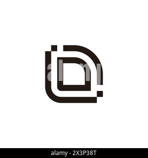 letter ld simple stripes geometric logo vector Stock Vector