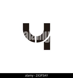 letter 4u abstract simple geometric logo vector Stock Vector