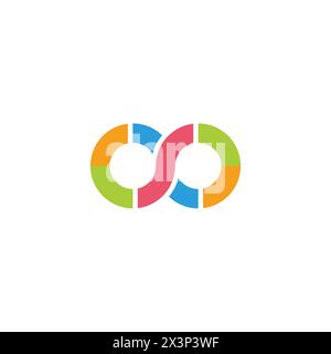 letter s colorful infinity geometric linear logo vector Stock Vector