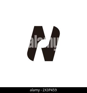 letter n rotate simple geometric logo vector Stock Vector