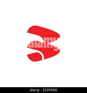 letter b red arrow bullet simple logo vector Stock Vector