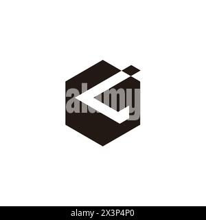 letter l hexagonal box flat simple logo vector Stock Vector