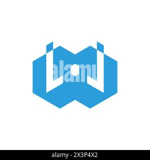 letter w water blue ice simple logo vector Stock Vector