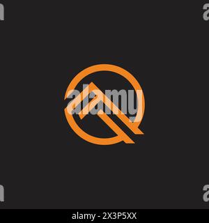 triangle circles golden mountain mining logo vector Stock Vector
