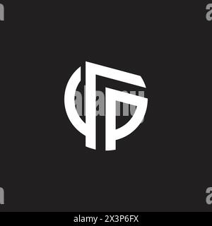 letter gr simple stripes geometric arrow circles logo vector Stock Vector