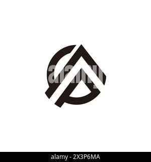 letter ca simple stripes geometric arrow circles logo vector Stock Vector