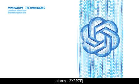 Artificial intelligence Chat GPT. Machine learning online technology concept on cloud internet dark blue vector illustration California - 25 March Stock Vector