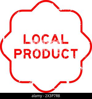 Grunge red local product word rubber seal stamp on wthie background Stock Vector
