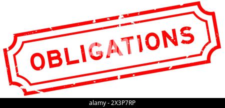Grunge red obligations word square rubber stamp on white background Stock Vector