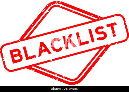 Grunge red blacklist word rubber seal stamp on white background Stock Vector