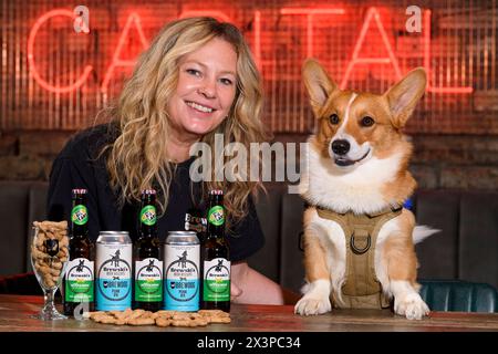 Pictured: Clare Douglas   Brewski's Dog Beer Stock Photo