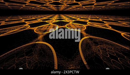 Fractal Vistas: Abstract Landscapes on the Horizon Stock Photo