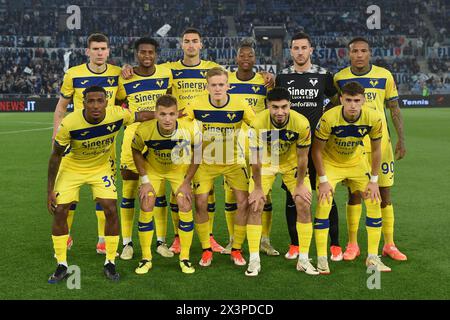 Verona Rome Lazio team players pose for a group photo during the Enilive Serie A ...