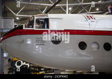 The nose of a Avro York a British civilian transport aircraft introduced in 1944. IWM, Duxford, UK Stock Photo