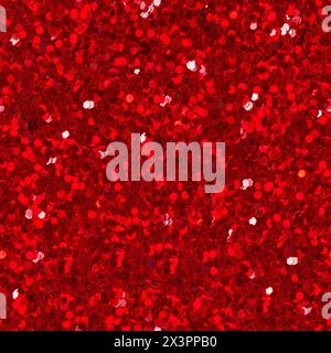 Red glitter texture for background. Seamless square texture. Stock Photo