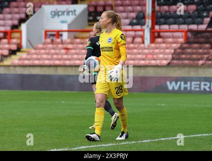 London, UK. 28th Apr, 2024. Brisbane Road, England, April 28th 2024: Melina Loeck (Brighton 28) during the WSL game between Tottenham Hotspur and Brighton and Hove Albion at Brisbane Road, London, England, on 28 April 2024 (Bettina Weissensteiner/SPP) Credit: SPP Sport Press Photo. /Alamy Live News Stock Photo