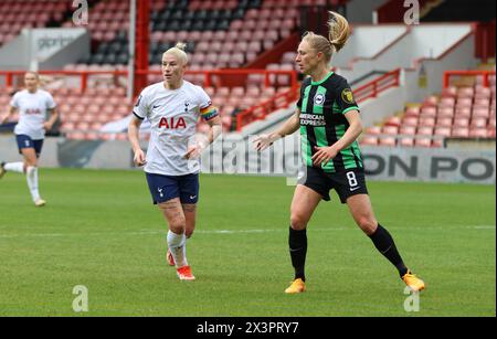 London, UK. 28th Apr, 2024. Brisbane Road, England, April 28th 2024: Bethany England (Tottenham 9) during the WSL game between Tottenham Hotspur and Brighton and Hove Albion at Brisbane Road, London, England, on 28 April 2024 (Bettina Weissensteiner/SPP) Credit: SPP Sport Press Photo. /Alamy Live News Stock Photo