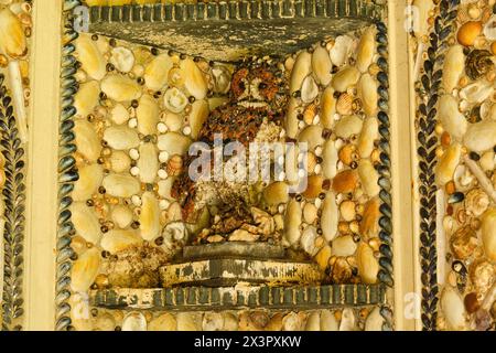 INterior of the Shell House Grotto at Cilwendeg, Boncath, Pembrokeshire, Wales Stock Photo