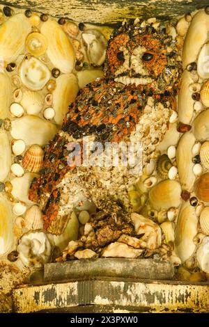 INterior of the Shell House Grotto at Cilwendeg, Boncath, Pembrokeshire, Wales Stock Photo