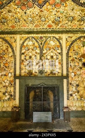 Interior of the Shell House Grotto at Cilwendeg, Boncath, Pembrokeshire, Wales Stock Photo