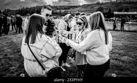 27th April 2024:: Black and white photo essay - Overton Point to Point Racing, South Lanarkshire, Scotland Stock Photo