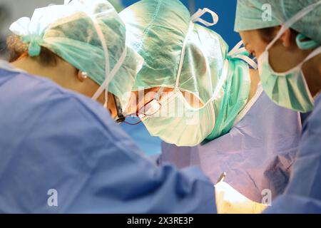 Hip replacement surgery, Orthopedics and Trauma surgery, Surgeon, Operating Theatre, Donostia Hospital, San Sebastian, Donostia, Gipuzkoa, Basque Coun Stock Photo