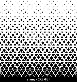 Degrade halftone fading abstract pattern. Black fades patern isolated on white background. Geometric faded design. Faded geometry transition prints Stock Vector