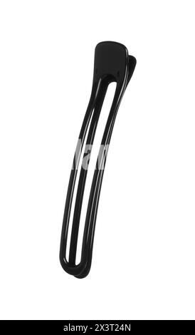 Hairdresser tool. Black hair clip isolated on white Stock Photo