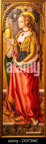 Mary Magdalene, Carlo Crivelli, Ascoli Piceno, 1480, tempera on panel, Amsterdam, Netherlands Stock Photo