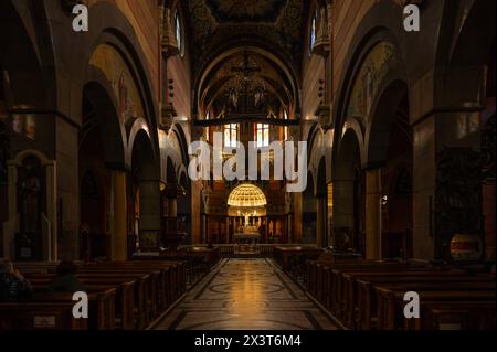 Krakow, Poland, March 25, 2024 - Decorated interior of the Basilica of the Sacred Heart of Jesus Stock Photo