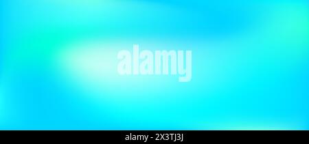 Vibrant turquoise gradient background. Bright fluid teal color backdrop. Abstract smooth fresh mint wallpaper. Blur vivid blue green marine concept texture for banner, poster, brochure. Vector Stock Vector