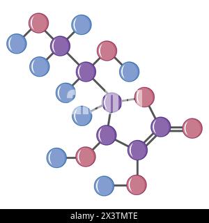 Simple Vitamin C Molecule Structure Stock Vector