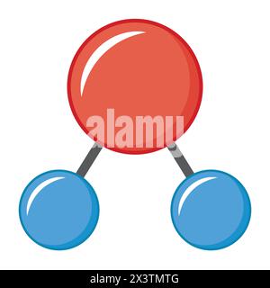 Water or H2O Chemical Structure Illustration Stock Vector