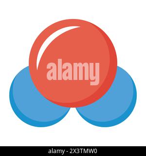 Simple Isolated Water Molecule H2O Illustration Stock Vector