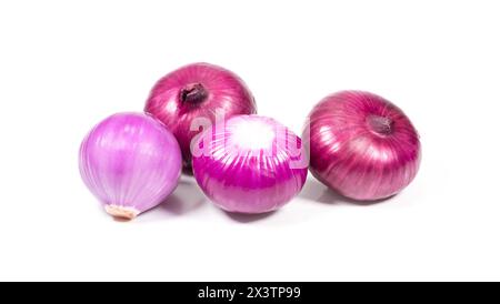 Red whole onion isolated on white background Stock Photo