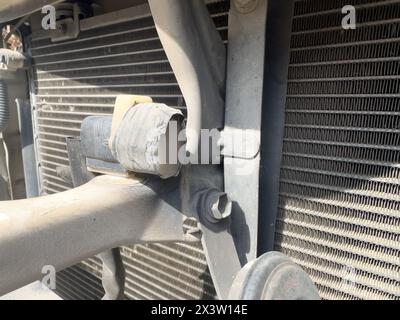 Frontal airbag impact sensor in car front bumper: 05 March 2024 - Pakistan. Stock Photo