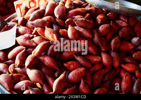 Full frame shot of ripe Zalacca fruit for sale in the market Stock Photo