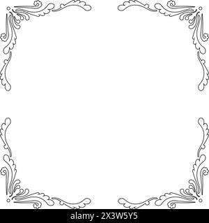 Filigree ornate decorations for corners in square format Stock Vector