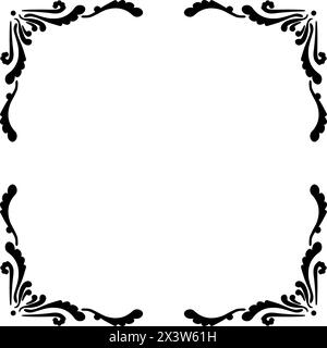 Filigree ornate decorations for corners in square format Stock Vector