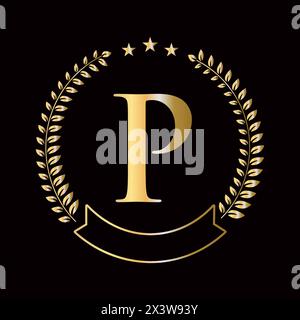 Initial Letter P Logo Concept For Education, University And Academy Symbol Stock Vector