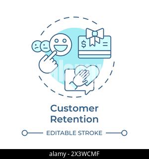 Customer retention soft blue concept icon Stock Vector