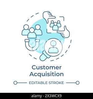 Customer acquisition soft blue concept icon Stock Vector