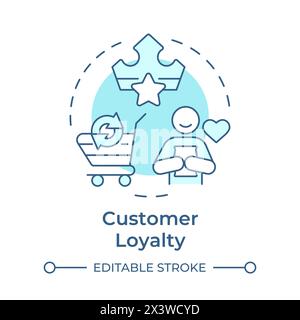 Customer loyalty soft blue concept icon Stock Vector