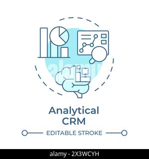 Analytical CRM soft blue concept icon Stock Vector