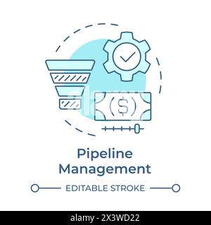 Pipeline management soft blue concept icon Stock Vector
