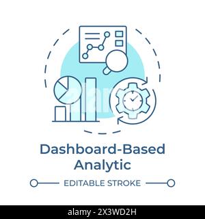 Dashboard based analytic soft blue concept icon Stock Vector
