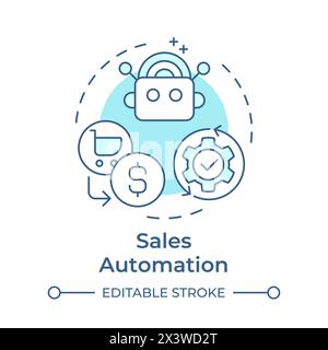 Sales automation soft blue concept icon Stock Vector