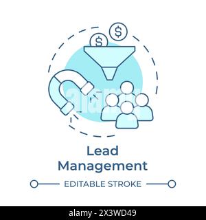Lead management soft blue concept icon Stock Vector