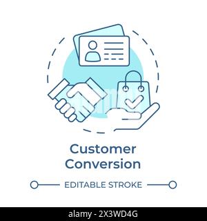 Customer conversion soft blue concept icon Stock Vector