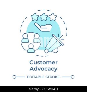 Customer advocacy soft blue concept icon Stock Vector